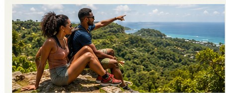 Couple enjoying a scenic Jamaica adventure
