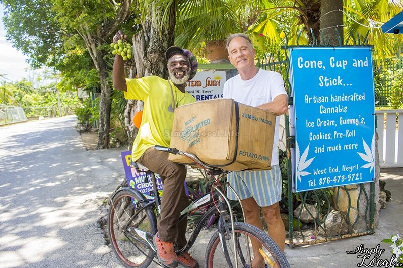 The actual Cone, Cup and Stick roadside shop in Negril