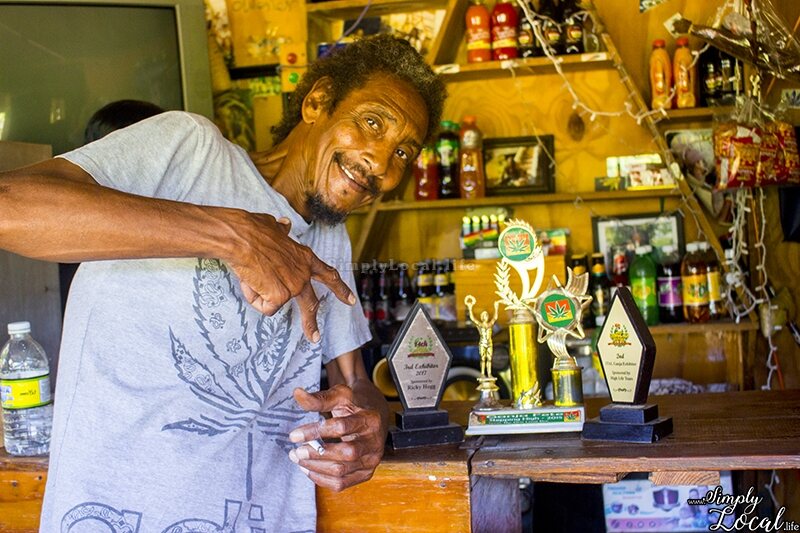 King Lawyer inside his House of Sensi in Orange Hill