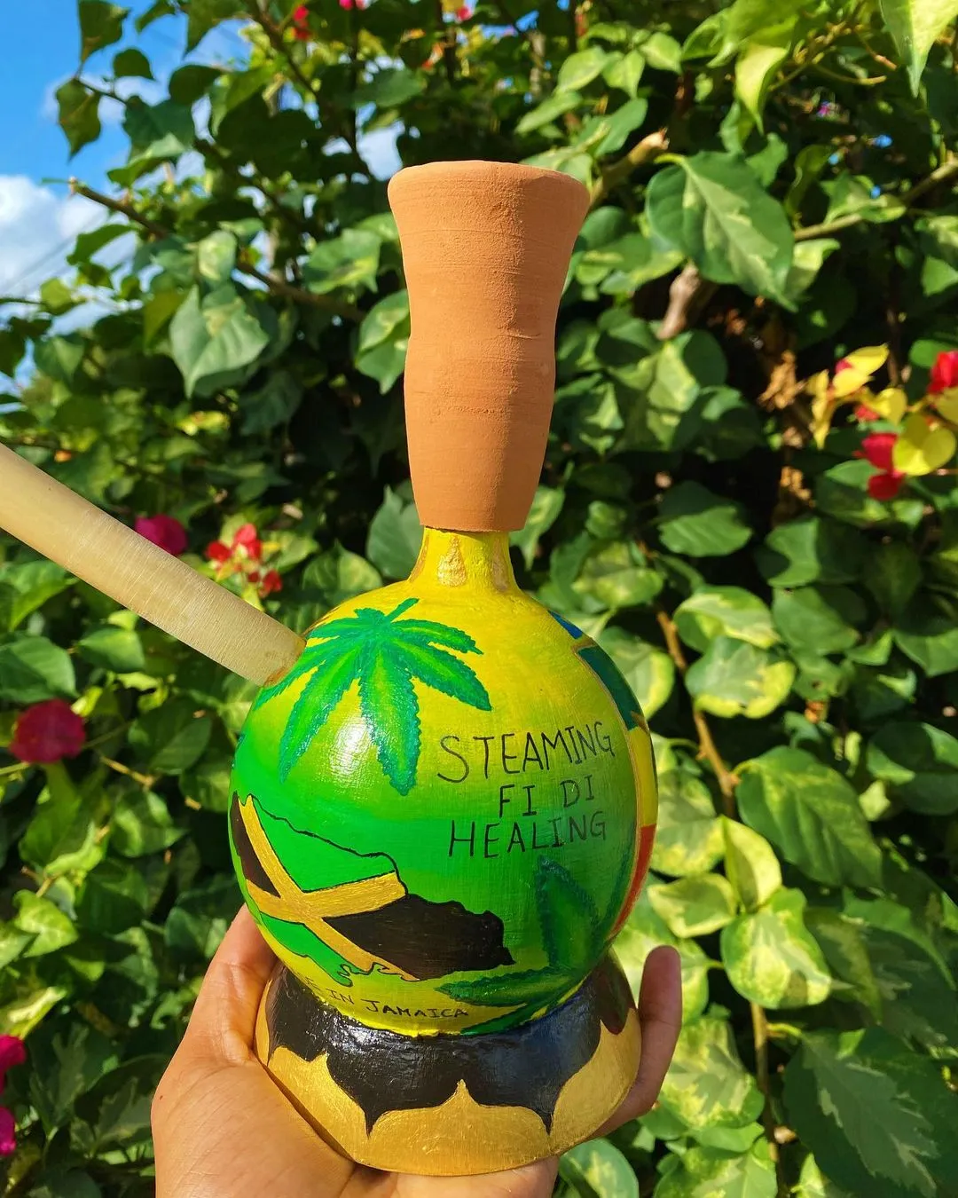 Authentic hand-painted Jamaican steam chalice