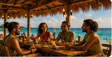 Beach dining in Jamaica