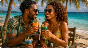 Couple enjoying Jamaica