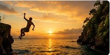 Jamaica cliff jumping
