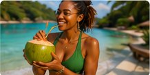 Fresh coconut in Jamaica