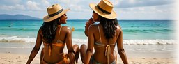 Friends enjoying a Jamaica beach