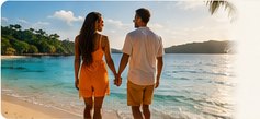 Couple walking on a Jamaica beach