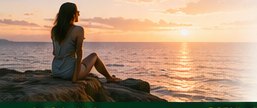 Solo traveler watching a Jamaica sunset
