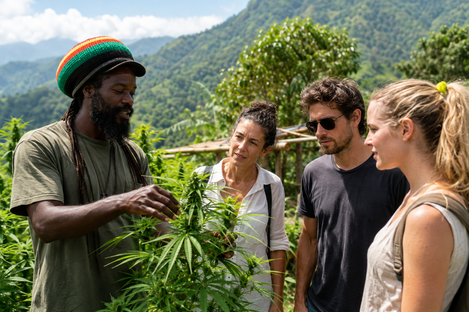 Guided cultural cannabis farm experience in Jamaica