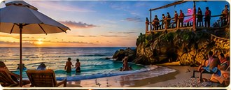Jamaica beach and sunset