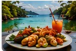 Group food experience in Jamaica