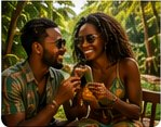 Couple enjoying Jamaica ganja culture