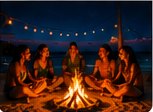 Jamaica nightlife and bonfire
