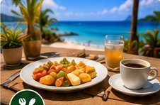 Breakfast and drinks in Jamaica