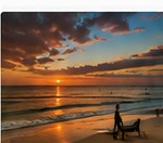 Negril beach at sunset