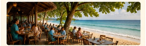 Local beachfront restaurant in Jamaica