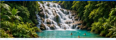 Waterfall and tropical nature near Ocho Rios
