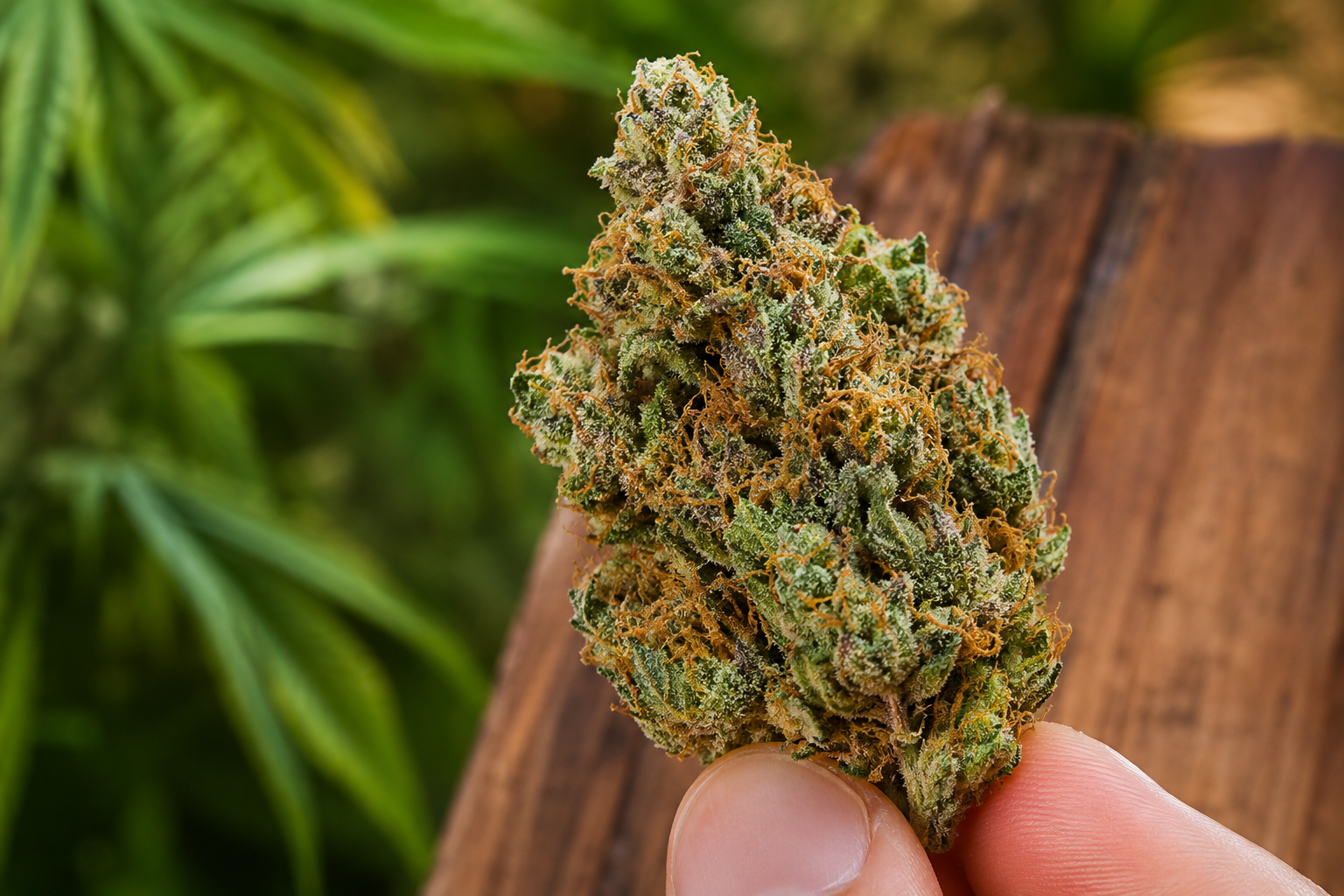 Detailed flowering cannabis plant