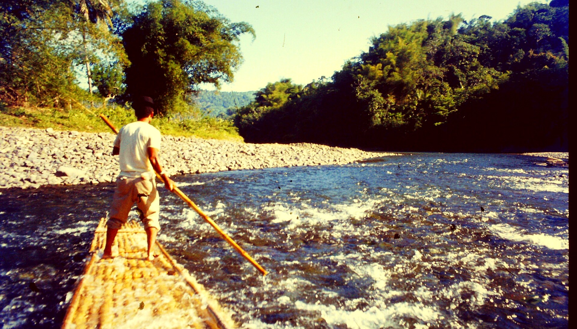 Traditional bamboo rafting on the Rio Grande