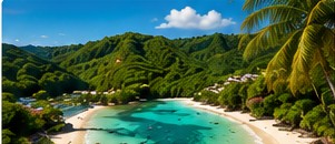 Lush tropical coast in Port Antonio Jamaica