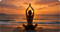 Yoga at sunset in Jamaica