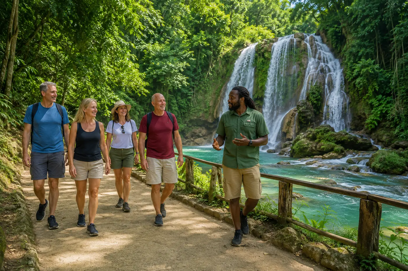 Guided Jamaica waterfall excursion